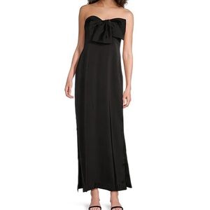 Lilly Pulitzer Black Strapless Maxi Dress with Front Bow